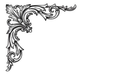 Elegant Decorative Ornate Corner Flourish Design Element