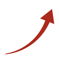 矢印、赤色、上昇、増加