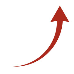 矢印、赤色、上昇、増加