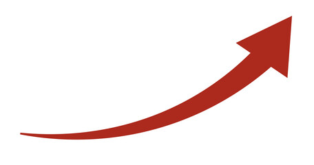 矢印、赤色、上昇、増加