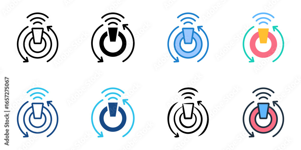 Poster internet of things icon set multiple style collection
