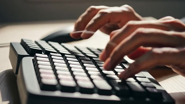 Typing on Ergonomic Keyboard: Hands and Technology