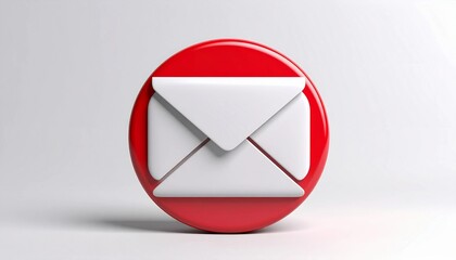 A stylized notification icon with an envelope and a red circle indicating one new message received