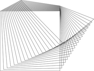 Square shape flowing line with blending. Modern design elements