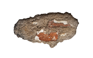 broken exposed brick wall isolated element