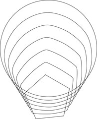 Polygon geometric blend to circle shape. Modern design element