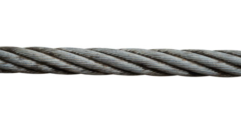 steel rope wire isolated on white