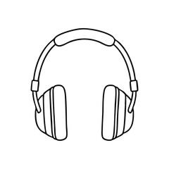 Minimalist Audio Headset. A sleek vector graphic of a white listening device on a dark backdrop, symbolizing focus and immersive sound experiences.