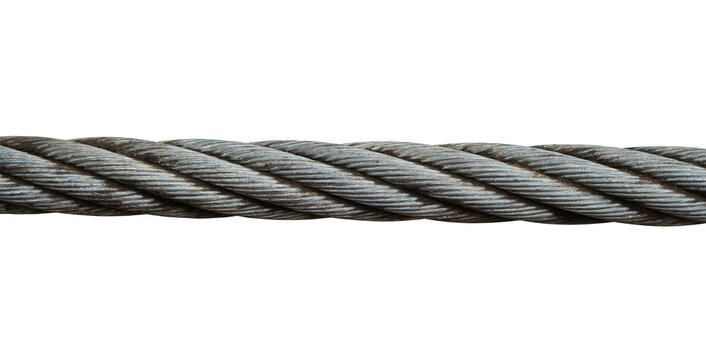 steel rope wire isolated on white