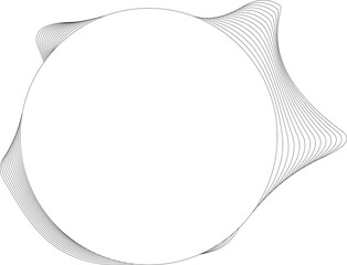 Circle white frame dynamic liquid overlapping for tag, badges, logo