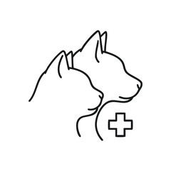 Veterinary Pet Healthcare Symbol. This minimalist graphic conveys compassionate animal wellbeing and professional medical services for beloved companions. Ideal for clinics and related businesses.