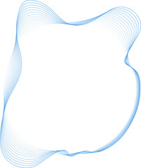 Circle round liquid shape with blue gradient line. Design element