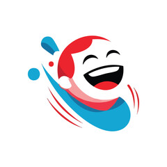 Modern Abstract Graphic Art. Vibrant conceptual image depicting a stylized face or fluid motion. Evokes feelings of energy and digital creativity with bold colors.