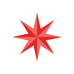 Bright Eight Pointed Starburst. A vivid crimson astral emblem shines on a dark backdrop, symbolizing guidance and excellence.