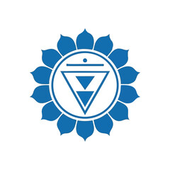 Obraz premium Throat Chakra Blue Lotus. This sacred Vishuddha emblem embodies clear communication, truthful self-expression, and inner purification. Ideal for spiritual wellness.