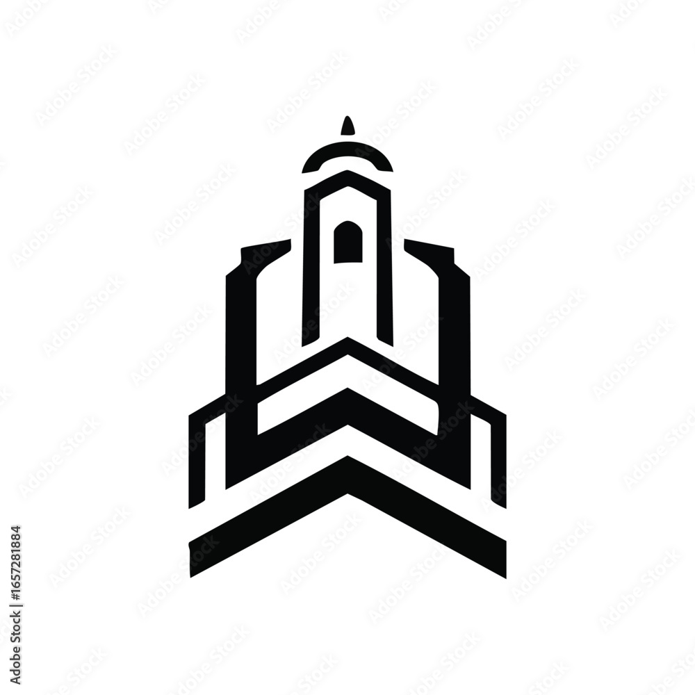 Poster modern upward movement graphic. this sleek visual features an ascending chevron with a subtle triang