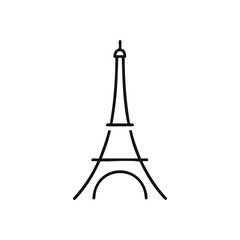 Eiffel Tower Minimalist Outline. A simple depiction of the famous French architectural marvel. It embodies the allure of European holidays, cultural richness, and romantic city breaks.