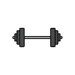 Gym Barbell Icon Design. Minimalist barbell illustration on a dark background. Symbolizes strength, fitness, and the pursuit of physical health and well-being.