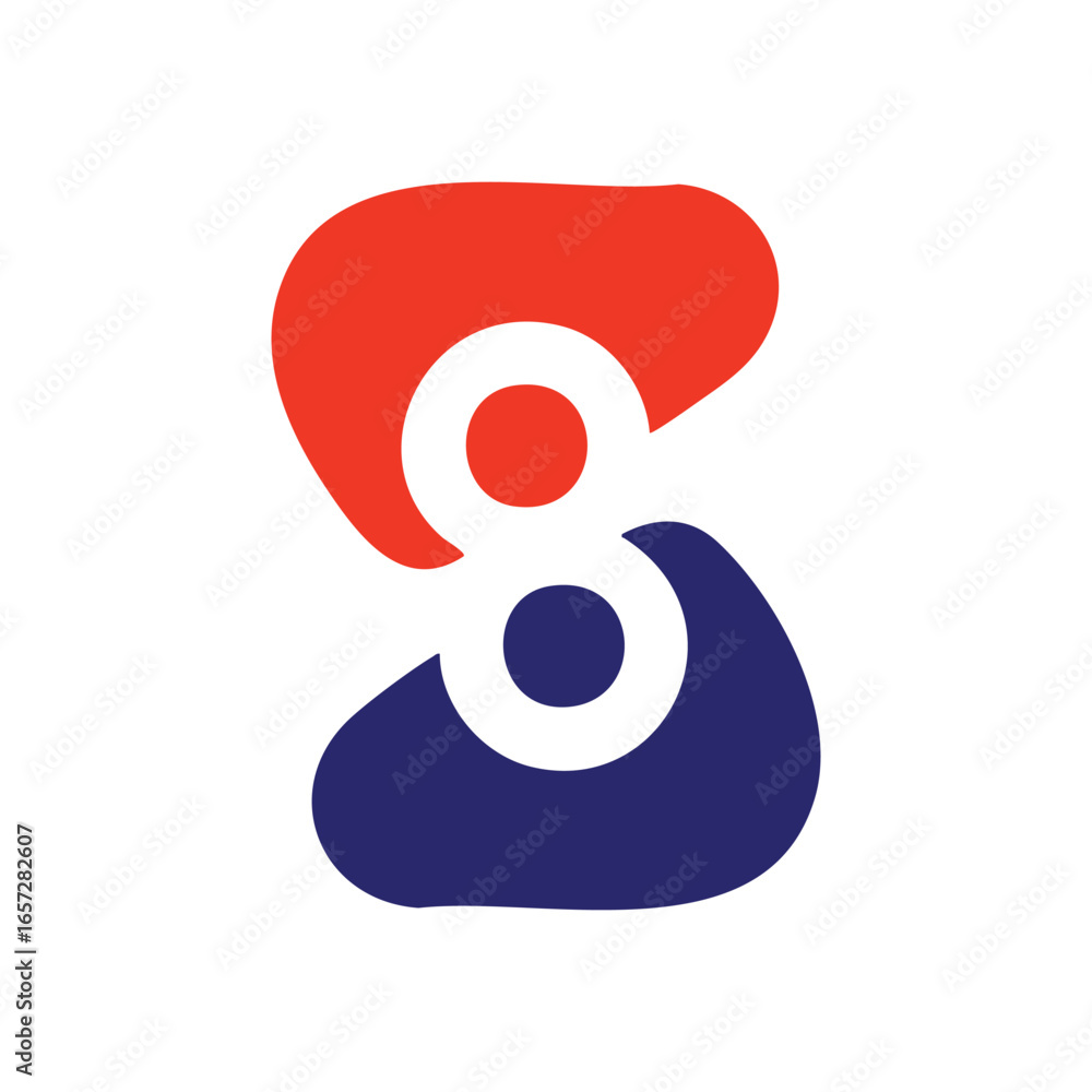 Aufkleber abstract dynamic red blue graphic. this bold contemporary artwork displays contrasting crimson and i