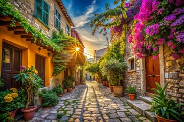 Obraz premium Picturesque Mediterranean Village Street