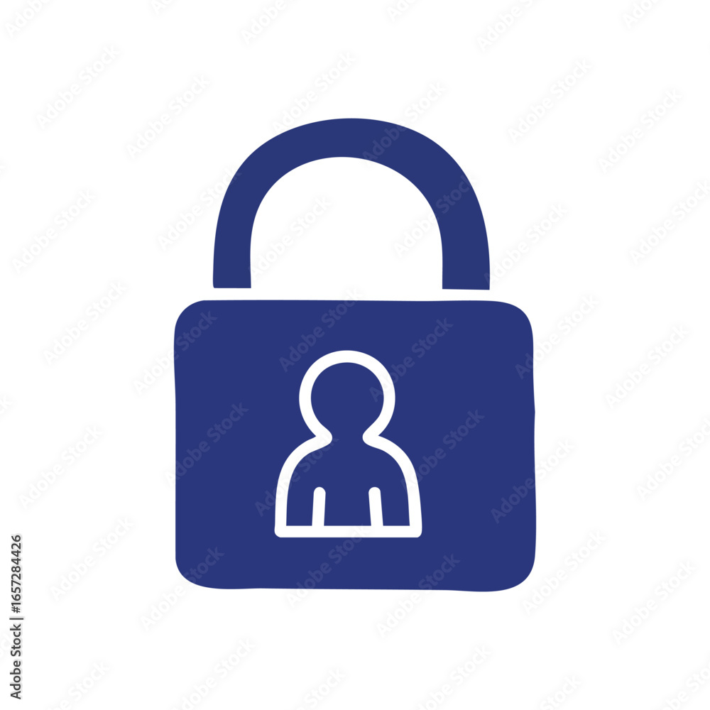 Poster user account security icon. represents digital privacy and confidential data protection. ideal for s