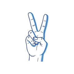 Diverse Hands Peace Sign Gesture. Symbolic artwork portraying interwoven palms creating a victory symbol, embodying global accord, equity, and mutual regard.