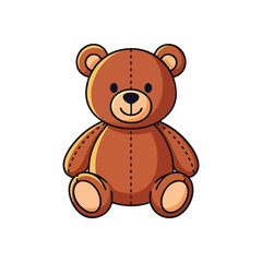Adorable Plush Bear Illustration. This charming stuffed animal exudes warmth and comfort. A delightful children's companion, symbolizing innocent joy and cherished memories.