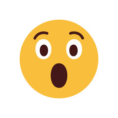 Surprised Emoji Face Icon. Yellow emoticon displays utter astonishment and bewilderment. Ideal for conveying a sense of profound wonder or disbelief in digital media.