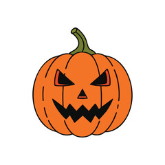Spooky Halloween Jack O Lantern Design. This eerie carved pumpkin captures the festive spirit of October. Perfect for celebrating autumn traditions and spooky holiday events.