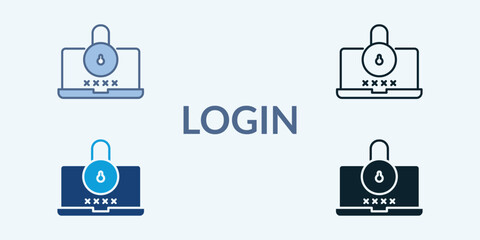 Login Multiple Style Icon Collection