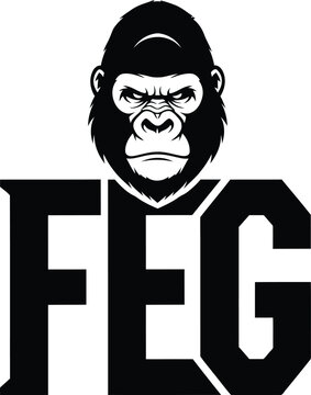 Gorilla head logo with feg text