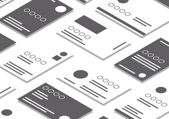 【背景透過】たくさんの名刺が並んだイラスト3