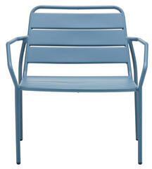 Steel frame chair with backrest in front cut out isolated transparent background