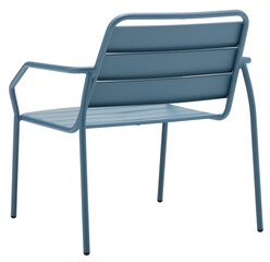 Steel frame chair with backrest cut out isolated transparent background