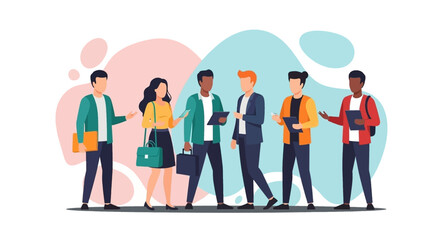 Diverse group of professionals or students engaged in a collaborative discussion, ideal for concepts of teamwork, education, business, and community.