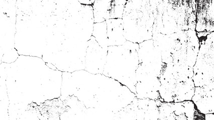 Black and White Cracked Grunge Wall Overlay Texture