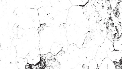 Monochromatic Grunge Cracked Wall Texture Vector Overlay