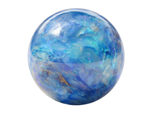 Blue opal sphere, vibrant colors (1)