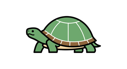 Animated Turtle Illustration with Green Shell and Brown Markings, Suitable for Educational Resources and Children's Content Creation.