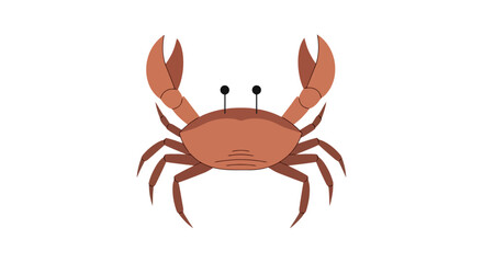 Cartoon Crab Illustration with Raised Claws Isolated on White Background, Suitable for Children's Books, Educational Materials, or Seafood Restaurant Menus