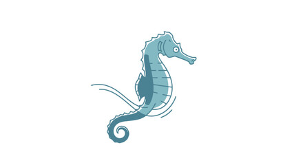 Elegant Seahorse Illustration for Children's Books and Educational Materials Depicting Marine Life, Ideal for Promoting Ocean Conservation and Marine Biology Studies