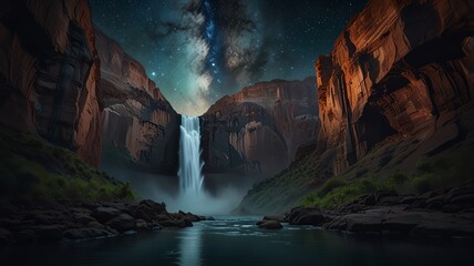 waterfall in the canyon