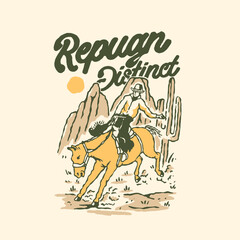 This design tells the story of a cowboy riding a horse.
