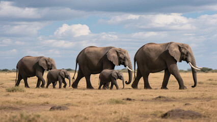 Fototapeta premium elephants in the savannah