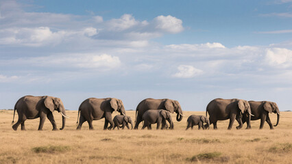 Fototapeta premium elephants in the savannah