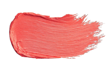 Coral smear makeup swatch