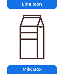 Milk Box Icon, Drink and Beverage Food, Dairy and Carton, Breakfast and Fresh Symbol, Simple Lineal Vector Illustration