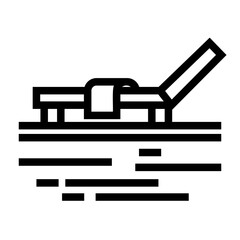 cruise ship Line Icon