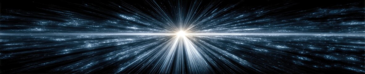 Abstract light burst through dark energy field