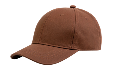 Unisex Brown Sports Cap with Curved Visor, Transparent Background PNG